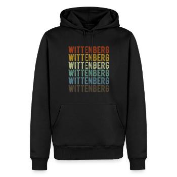 Wittenberg Stadt Retro Vintage - Männer Premium Bio Hoodie - Schwarz - Vorne - Nico (187cm)