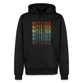 Wittstock Stadt Retro Vintage - Männer Premium Bio Hoodie - Schwarz - Vorne - Nico (187cm)