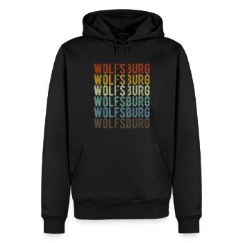 Wolfsburg City Rétro Vintage - Sweat à capuche Premium bio Homme - noir - Devant - Nico (187cm)
