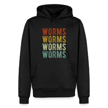 Worms City Rétro Vintage - Sweat à capuche Premium bio Homme - noir - Devant - Nico (187cm)