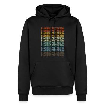 Flamingo Party Crew Flamingo Party - Sweat à capuche Premium bio Homme - noir - Devant - Nico (187cm)