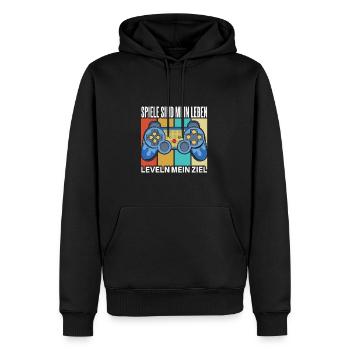 Cooles Gamer Zocker Spruch Design - Männer Premium Bio Hoodie - Schwarz - Vorne - Nico (187cm)
