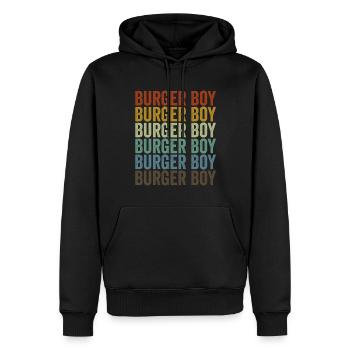 Burger Boy Fast Food Liebhaber Lustiger Burger Bur - Männer Premium Bio Hoodie - Schwarz - Vorne - Nico (187cm)