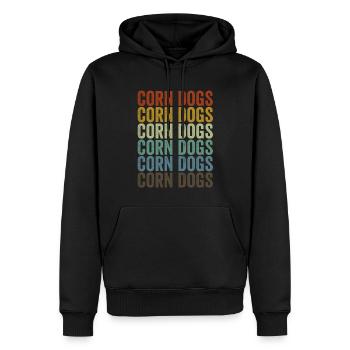 Corn Dogs Stick Hot Dogs Corn Hot Dogs - Sweat à capuche Premium bio Homme - noir - Devant - Nico (187cm)