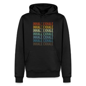 Yoga Méditation Inspirez Exhale - Sweat à capuche Premium bio Homme - noir - Devant - Nico (187cm)