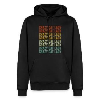 Crazy Cat Lady Lila Katzen - Männer Premium Bio Hoodie - Schwarz - Vorne - Nico (187cm)