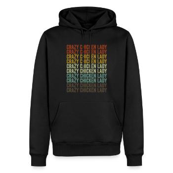 Crazy Chicken Lady Chicken Farmer - Men’s Premium Organic Hoodie - black - Front - Nico (187cm)