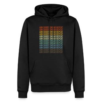 Aim Shoot Swear Repeat Archer - Men’s Premium Organic Hoodie - black - Front - Nico (187cm)