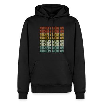 Bogenschießen Modus auf Archer Bogen und Pfeil Bog - Männer Premium Bio Hoodie - Schwarz - Vorne - Nico (187cm)