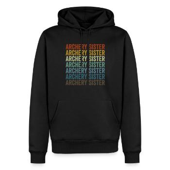 Tir à l’arc Sister Archer Bow et Pfe - Sweat à capuche Premium bio Homme - noir - Devant - Nico (187cm)