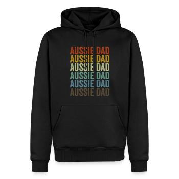 Aussie Dad Australian Shepherd Dog Dog Lovers - Men’s Premium Organic Hoodie - black - Front - Nico (187cm)