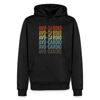 Avo-cardio Veganer Gemüse-Liebhaber Pflanzenbasier - Männer Premium Bio Hoodie - Schwarz - Vorne - Nico (187cm)