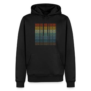 Le bacon est mon amateur de bacon végétal préféré - Sweat à capuche Premium bio Homme - noir - Devant - Nico (187cm)