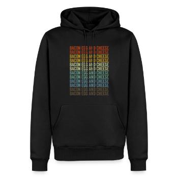 Bacon Egg and Cheese Bacon Lover's Egg Cheese - Men’s Premium Organic Hoodie - black - Front - Nico (187cm)