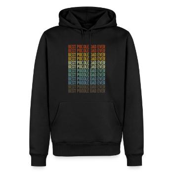 Meilleur papa caniche jamais caniche chien chien aimé - Sweat à capuche Premium bio Homme - noir - Devant - Nico (187cm)