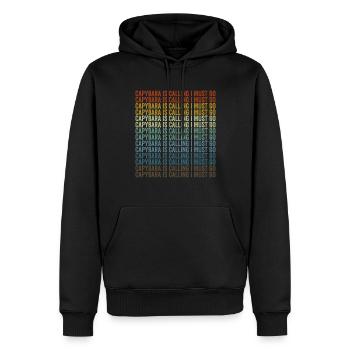 Capybara m’appelle Je dois y aller Capybara - Sweat à capuche Premium bio Homme - noir - Devant - Nico (187cm)
