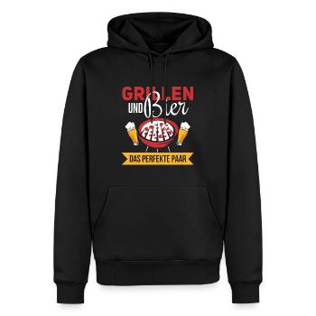 Cooler Griller Barbeque Grillen Spruch - Männer Premium Bio Hoodie - Schwarz - Vorne - Nico (187cm)