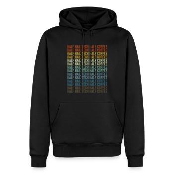 Halb Nageltechniker halb Kaffeenageltechnologe - Männer Premium Bio Hoodie - Schwarz - Vorne - Nico (187cm)