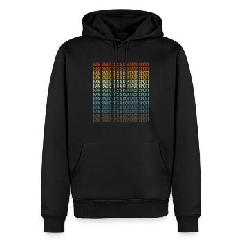 Radio amateur C’est un sport de contact Radio amateur - Sweat à capuche Premium bio Homme - noir - Devant - Nico (187cm)