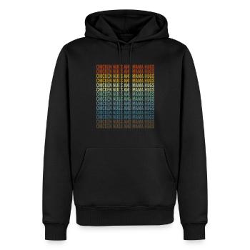 Pouges de poulet et maman embrasse les pépites de poulet maman - Sweat à capuche Premium bio Homme - noir - Devant - Nico (187cm)