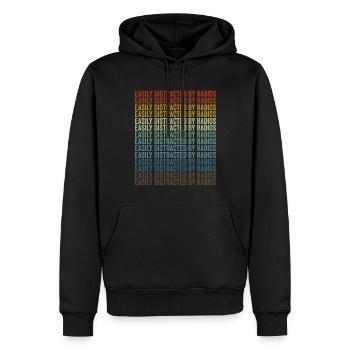 Facilement distrait par les radioamateurs - Sweat à capuche Premium bio Homme - noir - Devant - Nico (187cm)