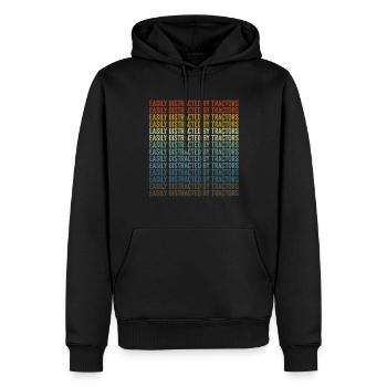 Facilement distrait par les tracteurs Tracteur Farm Truc - Sweat à capuche Premium bio Homme - noir - Devant - Nico (187cm)