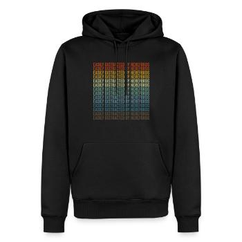 Facilement distrait par les bovins Hereford de Hereford - Sweat à capuche Premium bio Homme - noir - Devant - Nico (187cm)