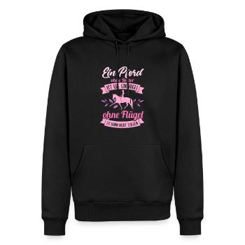 Süßes Pferde Pferdespruch Motiv - Männer Premium Bio Hoodie - Schwarz - Vorne - Nico (187cm)
