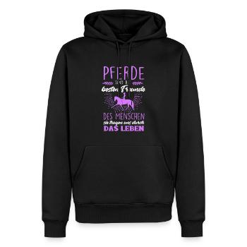 Süßes Pferde Pferdespruch Motiv - Männer Premium Bio Hoodie - Schwarz - Vorne - Nico (187cm)