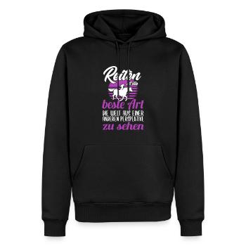 Süßes Pferde Pferdespruch Motiv - Männer Premium Bio Hoodie - Schwarz - Vorne - Nico (187cm)