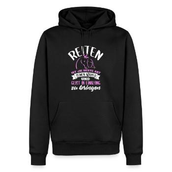 Süßes Pferde Pferdespruch Motiv - Männer Premium Bio Hoodie - Schwarz - Vorne - Nico (187cm)