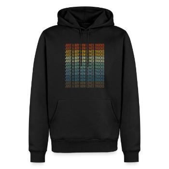 Just A Boy How Loves Trucks Trucker Truck Drive - Sweat à capuche Premium bio Homme - noir - Devant - Nico (187cm)