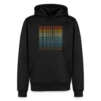 Nur ein Junge, der Vulkane liebt Vulkane - Männer Premium Bio Hoodie - Schwarz - Vorne - Nico (187cm)