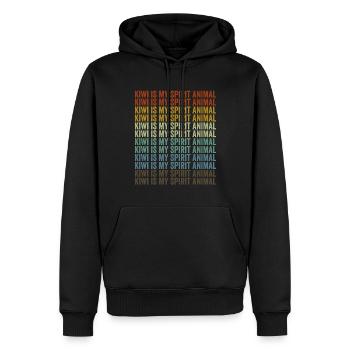 Kiwi ist mein Seelentier Kiwi-Vögel Kiwi-Liebhaber - Männer Premium Bio Hoodie - Schwarz - Vorne - Nico (187cm)