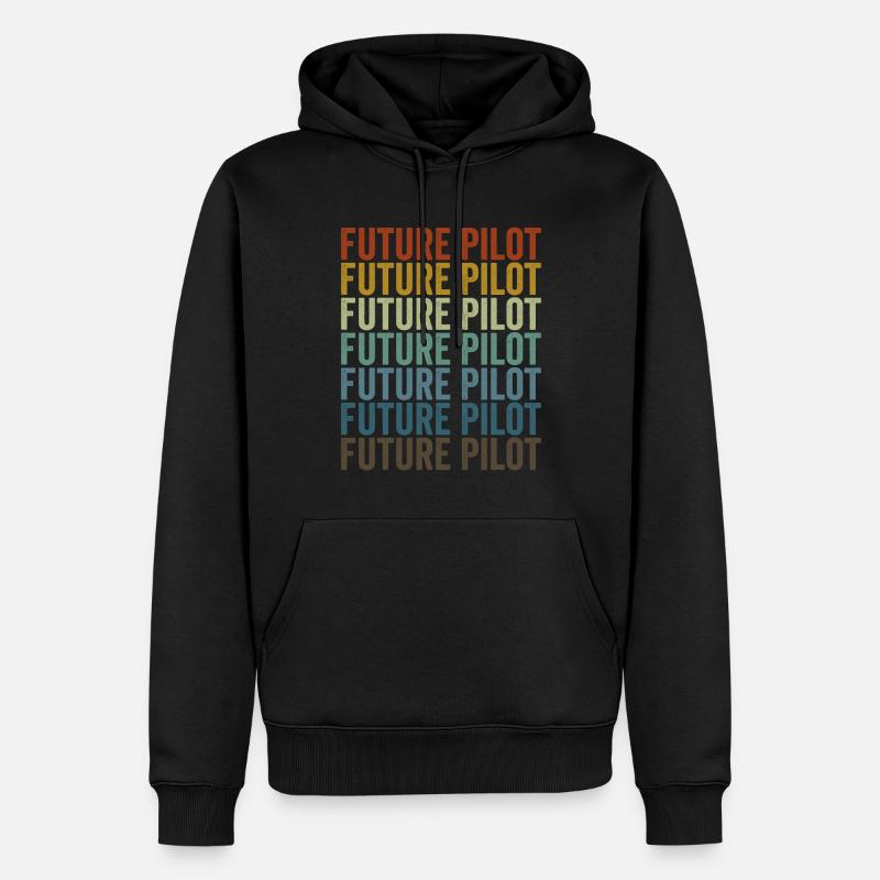 Zukünftiger Pilot Flugzeugpilot Luftfahrt - Männer Premium Bio Hoodie - Schwarz