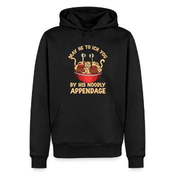 Fliegendes Spaghettimonster Pastafari - Männer Premium Bio Hoodie - Schwarz - Vorne - Nico (187cm)