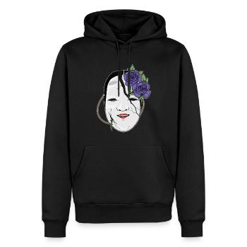 Angura Kei Esthétique japonaise foncée Masque Nô Gothique - Sweat à capuche Premium bio Homme - noir - Devant - Nico (187cm)