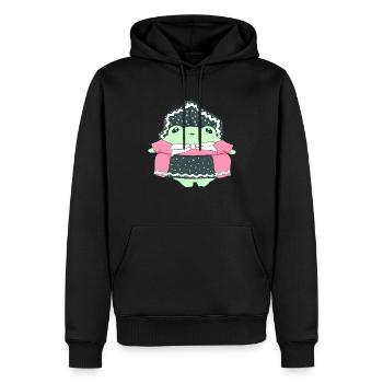 Angura Kei Esthétique japonaise foncée Grenouille Kawaii - Sweat à capuche Premium bio Homme - noir - Devant - Nico (187cm)