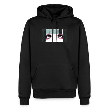 Angura Kei Dark Japanese Esthétique Anime Girl Eyes - Sweat à capuche Premium bio Homme - noir - Devant - Nico (187cm)