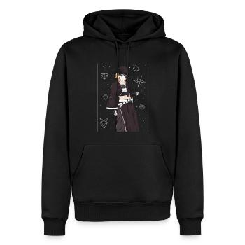 Angura Kei Sombre Japonais Esthétique Gothique - Sweat à capuche Premium bio Homme - noir - Devant - Nico (187cm)