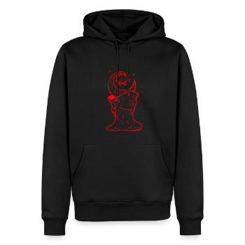 Bohème Esthétique David Statue Soleil et Lune - Sweat à capuche Premium bio Homme - noir - Devant - Nico (187cm)