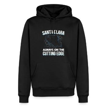 Santa Clara San Francisco États-Unis Design - Sweat à capuche Premium bio Homme - noir - Devant - Nico (187cm)