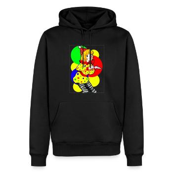 Clowncore Esthétique Anime Girl Party Clown - Sweat à capuche Premium bio Homme - noir - Devant - Nico (187cm)