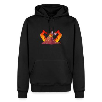 Vulkan Geologie Natur Illustration Motiv - Männer Premium Bio Hoodie - Schwarz - Vorne - Nico (187cm)