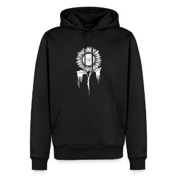 Finnish Goth Aesthetic Gothic Sunflower Drip Goth - Männer Premium Bio Hoodie - Schwarz - Vorne - Nico (187cm)