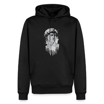 Finnish Goth Aesthetic Gothic David Statue Drip - Männer Premium Bio Hoodie - Schwarz - Vorne - Nico (187cm)