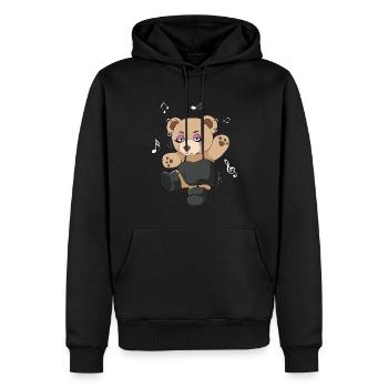 Goth finlandais Esthétique gothique Ours Goth - Sweat à capuche Premium bio Homme - noir - Devant - Nico (187cm)