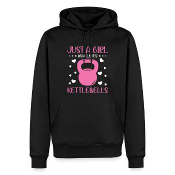 Juste une fille qui aime Kettlebells Fitness Gym - Sweat à capuche Premium bio Homme - noir - Devant - Nico (187cm)