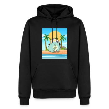 Coconut Girl Esthétique Kawaii Frog Summer Beach - Sweat à capuche Premium bio Homme - noir - Devant - Nico (187cm)