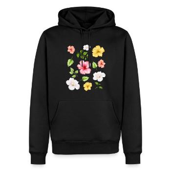 Coconut Girl Fleurs d’hibiscus esthétiques - Sweat à capuche Premium bio Homme - noir - Devant - Nico (187cm)